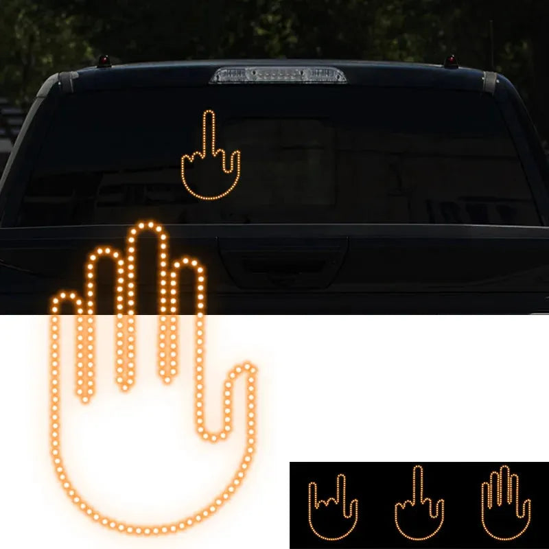 Funny New LED Illuminated Gesture Light Car Finger - Bellarte Enchanté Funny New LED Illuminated Gesture Light Car Finger